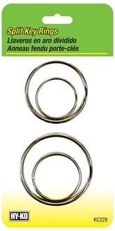 Hy-Ko KC228 Key Ring, Split Ring, 1, 1-1/2, 1-1/4, 3/4 in Ring